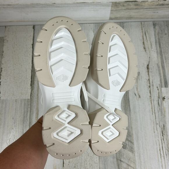 Palladium womens 6.5 white canvas lace up platform sneakers new combat causal - Picture 8 of 10